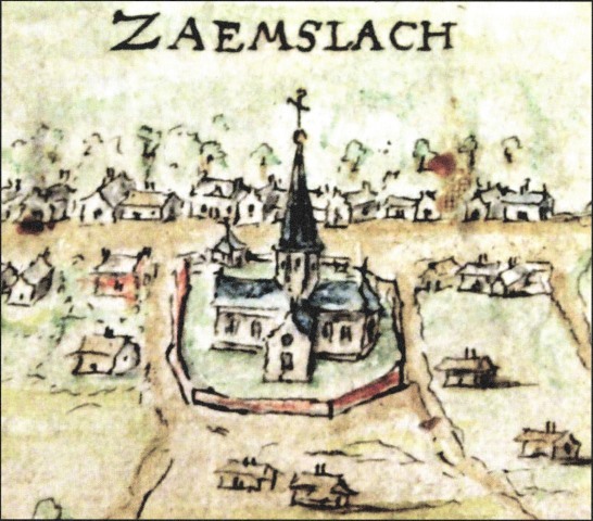 Afb. 3 Zaamslag op kaart van F. Horenbault uit 1569
