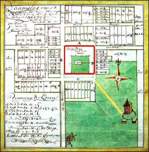 Afb. 5-3 Plattegrond Zaamslag rond 1800